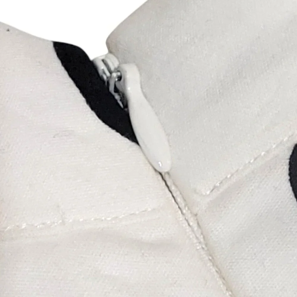 White Black Polkadot A-line Skirt 24W Retro Rockabilly Pockets Crinoline Lined - Picture 12 of 15